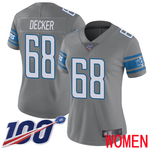 Detroit Lions Limited Steel Women Taylor Decker Jersey NFL Football #68 100th Season Rush Vapor Untouchable